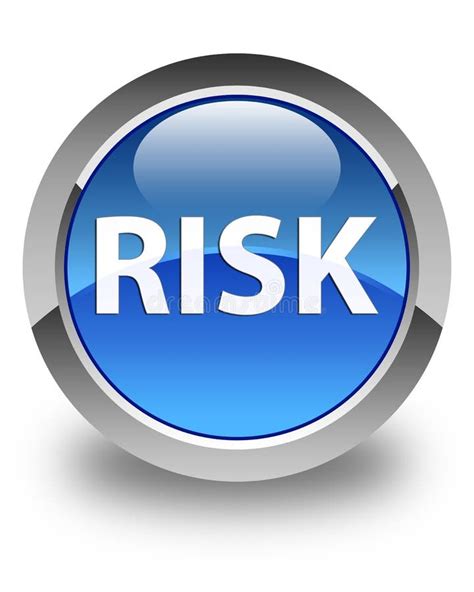 Risk Glossy Blue Round Button Stock Illustration Illustration Of