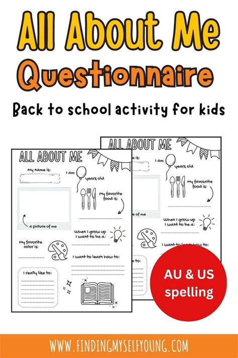 All About Me Questionnaire For Kids In 2023 Back To School All About