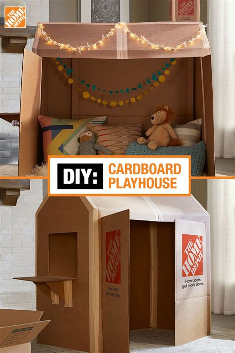 Cardboard Craft For Kids Diy Playhouse Cardboard Playhouse
