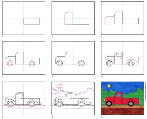 How To Draw A Pickup Truck Art Projects For Kids