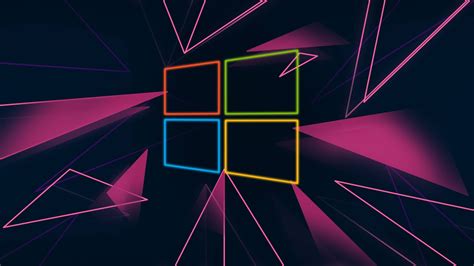 1600x900 Windows 10 Neon Logo 1600x900 Resolution Wallpaper Hd