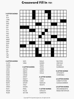 Free shipping on orders over $25.00. Crossword Fill In Puzzle 1 | Challenges for Adults | Pinterest | Crossword, Fill in puzzles and ...