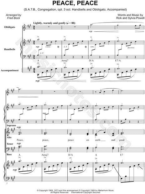 Songs from tv, south korea on virtual piano. Fred Bock "Peace, Peace" (arr. Fred Bock) SATB Choir ...