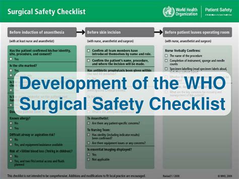 Ppt Call 2 Background Of The Who Surgical Safety Checklist