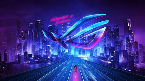 Hd Wallpaper Technology Asus Rog City Wallpaper Flare