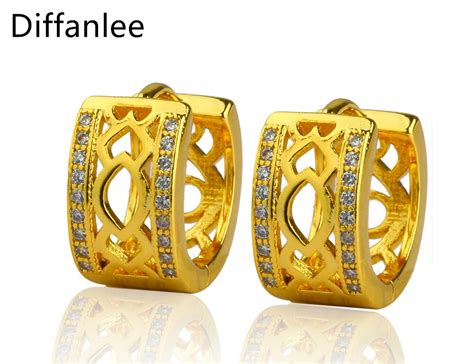 Buy Diffanlee Fashion Lady Earring Gold Color Hoop