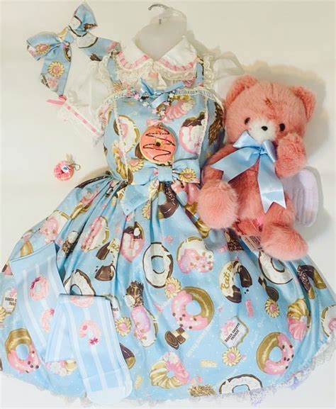 Plus Size Friendly Angelic Pretty Baked Sweet Parade Special Set In Sax