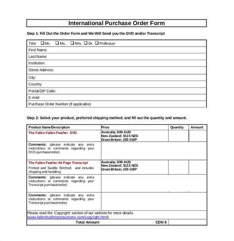 The Great 6 Advantages of Purchase Order Form - Free Job Application Form