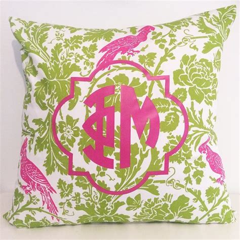 Preppy Pink And Green Euro Pillow Designed In The Design Ur Own Section Added A Phimu
