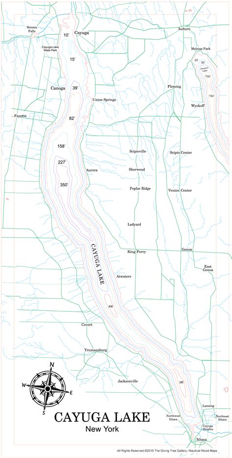 Cayuga Lake Wooden Map Art Topographic 3d Chart