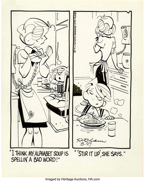 Hank Ketcham Dennis The Menace Daily Comic Strip Original Art Lot