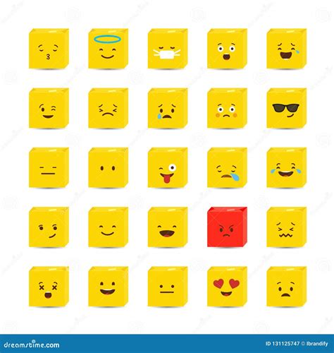 Square Emojis Yellow Faces Icon Royalty Free Stock Photo