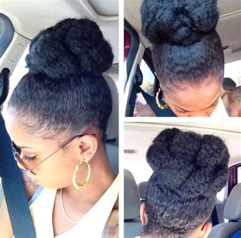 Updo Hairstyle With A Twisted Top Bun Cabello Afro Natural Pelo Natural Natural Hair Updo