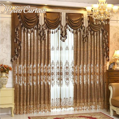 Buy Helen Curtain Luxury Gold Embroidered Curtains For