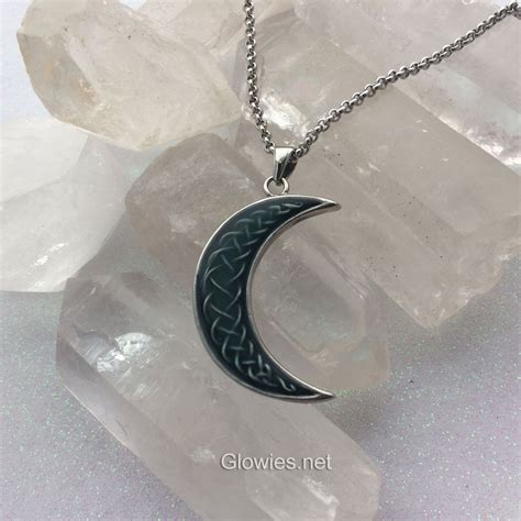 Glowies Glow Jewelry Stainless Steel Crescent Moon Glow Necklace