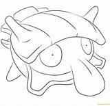 Pokemon Shellder Coloring Printable Colouring Kabuto Pokémon Supercoloring Bilder Se Sheets sketch template