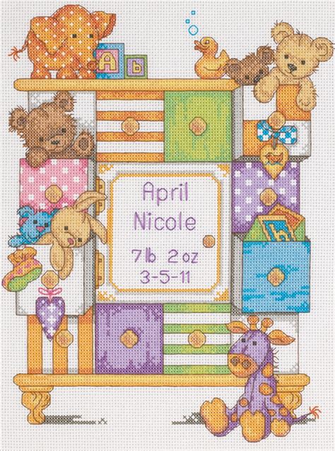 Dimensions Baby Birth Record Counted Cross Stitch Craft Kit Select Your
