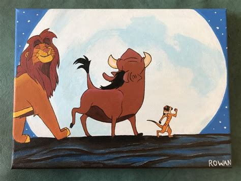 Lion King Painting Mountainashart On Etsy Disney Canvas Paintings