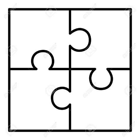 Printable 4 Piece Puzzle Template Printable Crossword