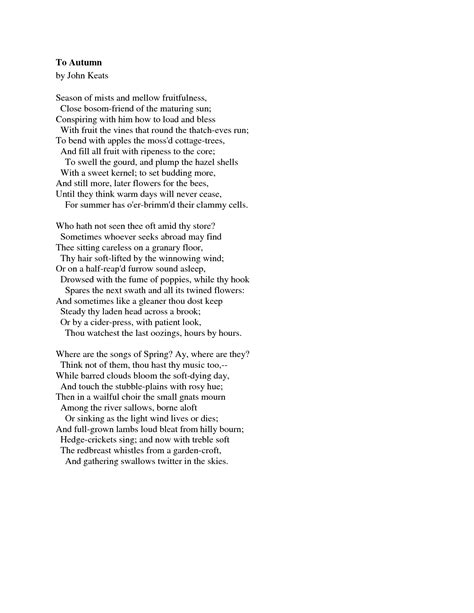 to autumn john keats influential poets poems pinterest john keats poem and quotation