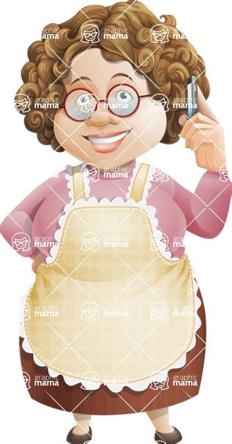 Grandma Vector Cartoon Character 112 Illustrations Set Talking On Phone For Online Delivery