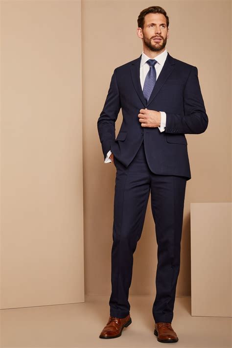 Mens Contemporary Modern Fit 2 Piece Suit Navy Shop All Workwear
