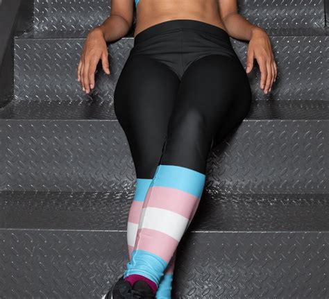 Transgender Pride Leggings Trans Pride Flag Gym Leggings Etsy