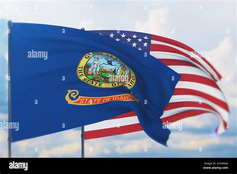 Bandera Del Estado De Idaho Ilustración En 3d Banderas De Los Estados