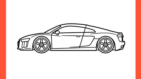 How To Draw Audi R8 2016 Easy Drawing Audi R8 V10 2017 Sports Car