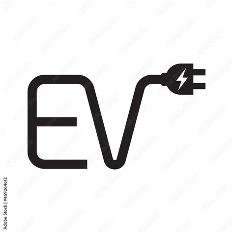 Ev With Plug Icon Symbol Electric Vehicle Charging Point Logotype