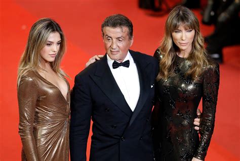 When some guy walks in the house, you're not yourself anymore. stallone confesses he finds himself unconsciously snarling across the room at his daughters' suitors. Sylvester Stallone Joined by Wife and Daughter at Career ...