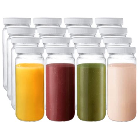 Buy Suwimut 16 Pack Glass Drinking Bottle Mason Jar 16oz Reusable Wide