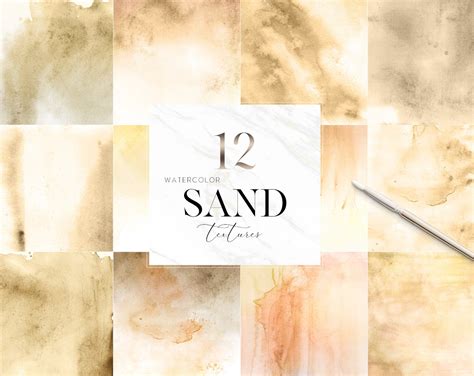 Sand Watercolor Digital Paper Watercolor Textures Warm Etsy