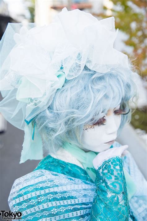 Shironuri Artist Minori In Baby Blue W Ruffles And Lace