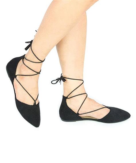 Love This Qupid Black Lace Up Sprinkle Ballet Flat By Qupid On Zulily