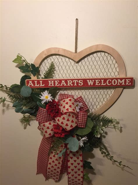 Valentines Day Wreath For Front Door Farmhouse Style Etsy Diy