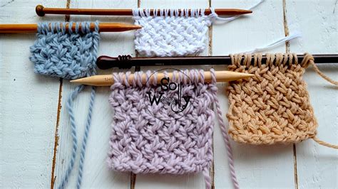 How To Knit The Criss Cross Stitch A Spongy Two Row Repeat Pattern So Woolly Youtube