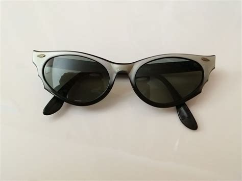 ray ban sunglasses vintage 1950s 60s alora pinup black cat eye rockabilly sunglasses vintage