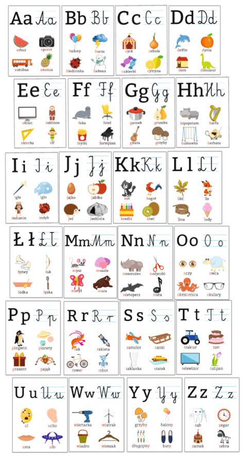 Plansze Edukacyjne Alfabet Literki Pisane I Drukowane Zestaw
