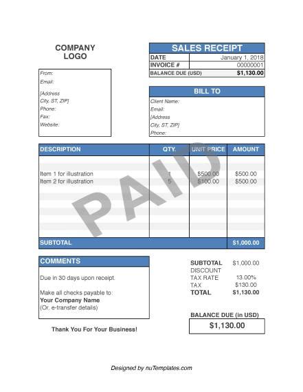 Maybe you would like to learn more about one of these? Sales Receipt Template - Sales Receipts | nuTemplates