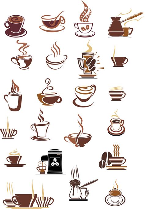 coffee cup icons vector pack ai svg eps vector