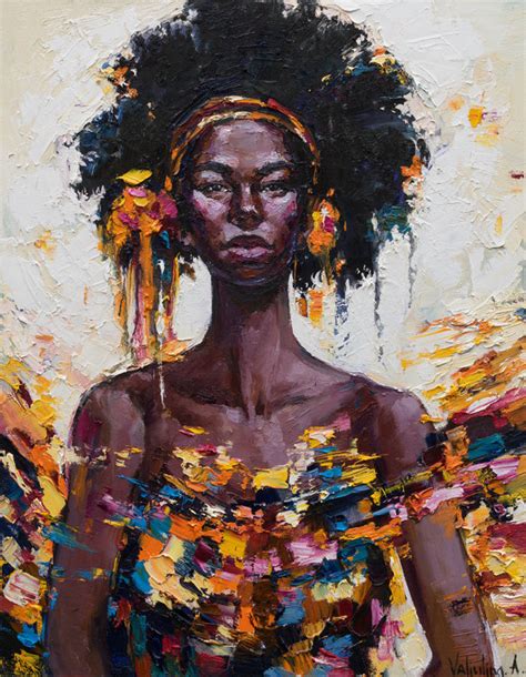 African Queen Portrait Painting Original Oil Painting By Anastasiya