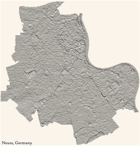 Topographic Relief Map Of Neuss Germany Stock Vector Illustration Of