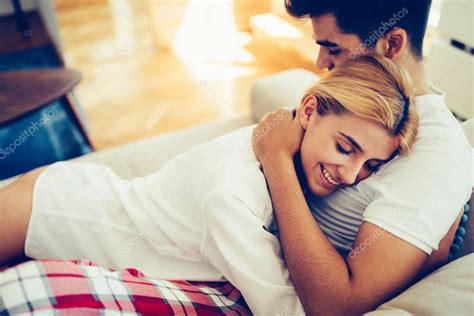 Romantic couple in bed — Stock Photo © nd3000 #181441834