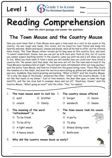 6th Grade Year 6 Reading Comprehension Worksheets Pdf Thekidsworksheet