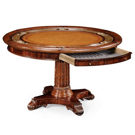 This table is available in various finishes for you to choose from. Mahogany Card Table | Round Poker Table | Swanky Interiors