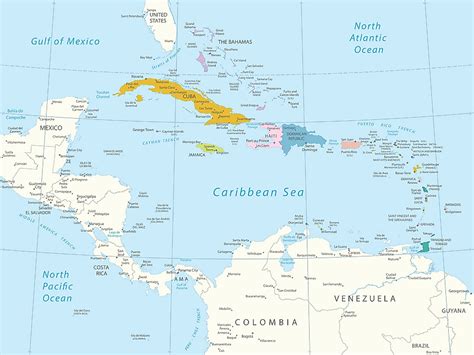 World Map Of Caribbean Islands United States Map