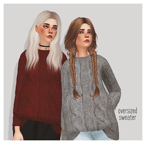 Sims 4 Ccs The Best Oversized Sweater By Puresims