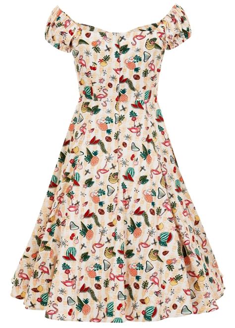 Collectif Clothing Dolores Atomic Flamingo Dress Attitude Clothing