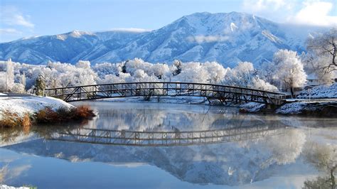 Nature Winter Landscape Snow Reflection